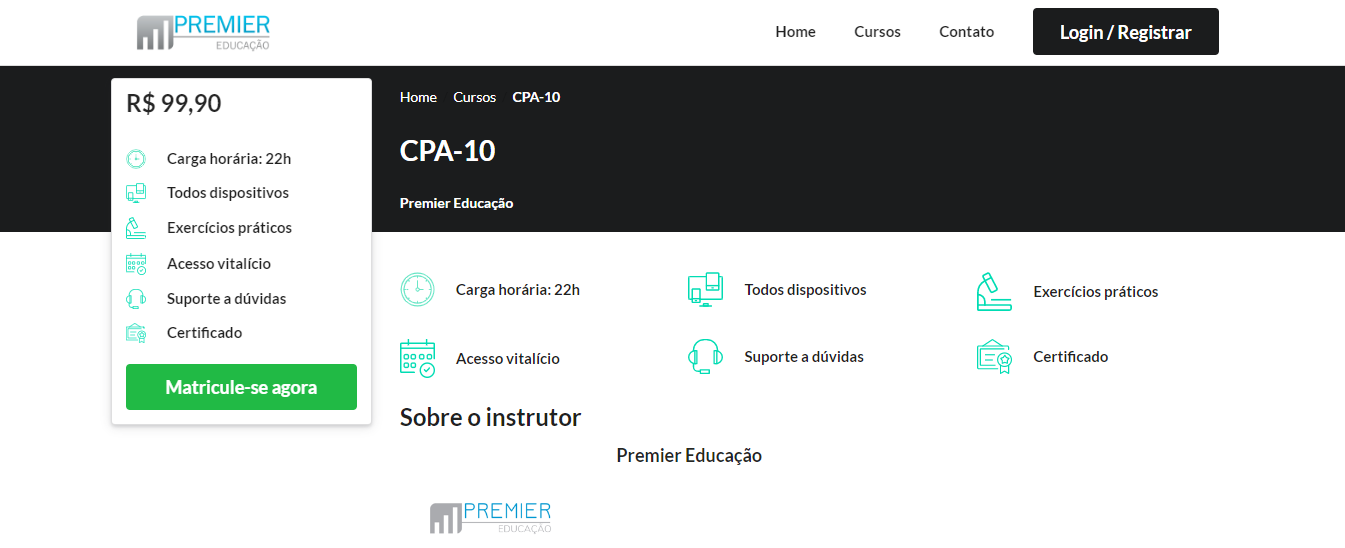 Curso CPA-10 preparatório para Certificação ANBIMA CPA-10