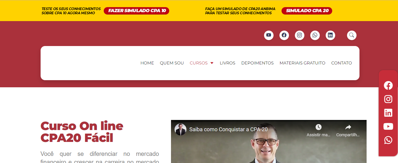 Curso CPA 20 - Anbima – Completo – Professor Cláudio