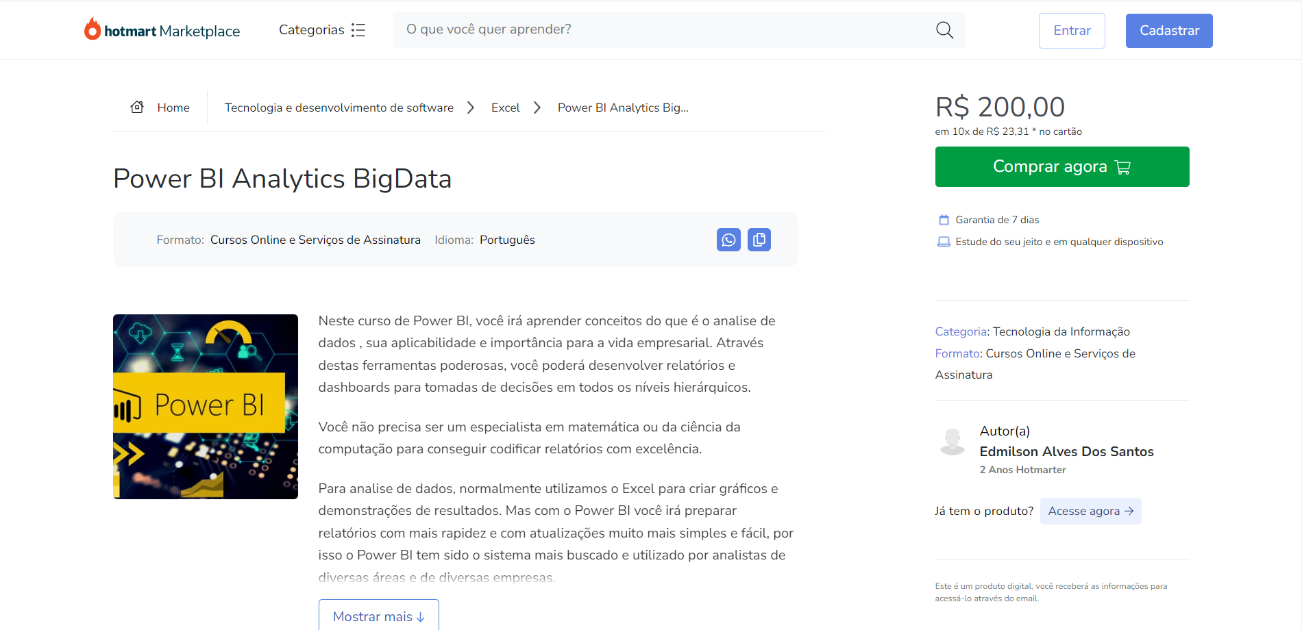 Power BI Analytics BigData - Edmilson Alves