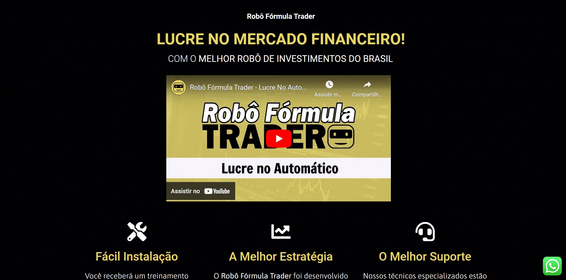 Robô Fórmula Trader